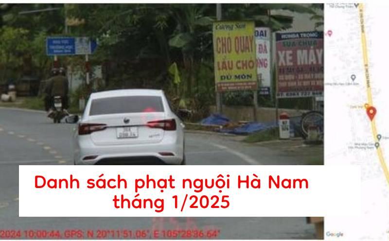 danh sách phạt nguội Hà Nam tháng 1/2025