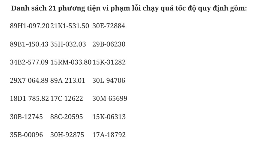 Nhiều chủ xe dính phạt nguội lỗi vượt quá tốc độ trong tuần đầu tháng 9/2025